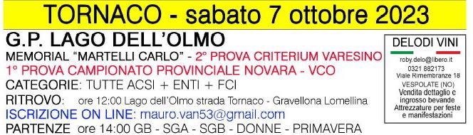 CICLOCROSS - Tornaco Sabato 7 Ottobre 2° Prova Criterium Varesino - Memorial Martelli Carlo