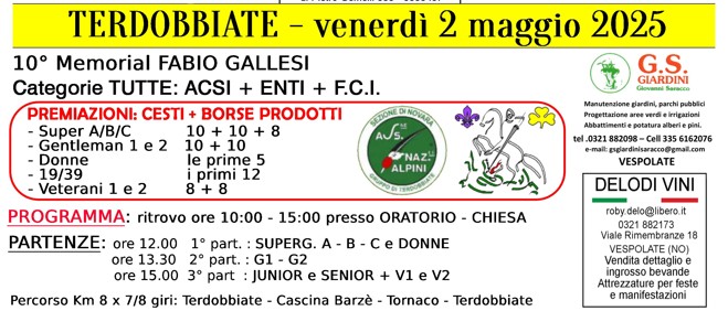 Strada -- Terdobbiate  10° Memorial Fabio Gallesi - Venerdi 2 maggio