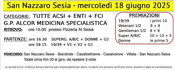 Strada -- San Nazzaro Sesia Mercoledi 18 Giugno