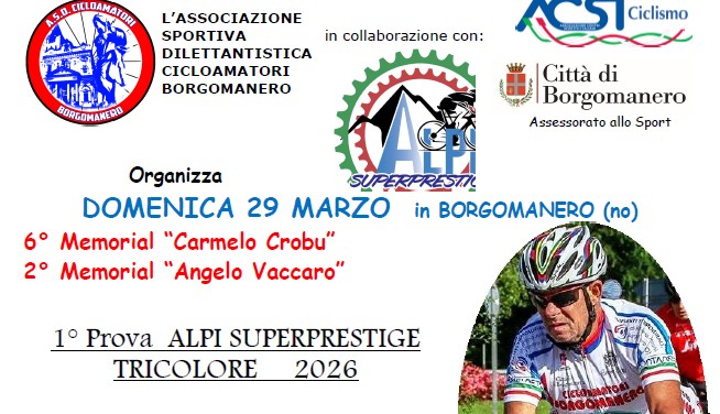 1° Prova Alpi Superprestige Tricolore - Borgomanero 29 Marzo 2026