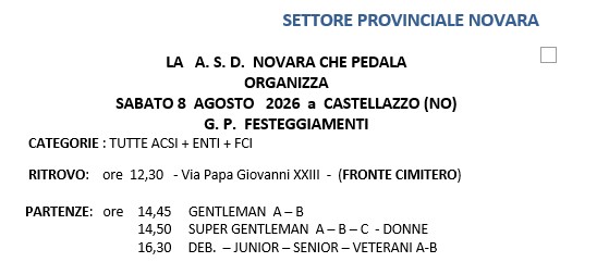 Strada - Sabato 8 Agosto - Castellazzo