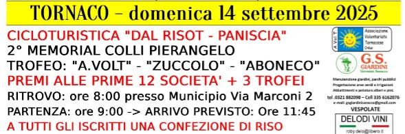 CicloTuristica - Domenica 14 Settembre - Tornaco