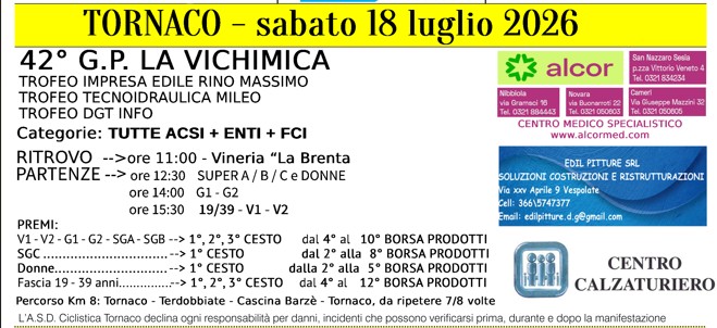 Strada - Sabato 18 Luglio - Tornaco
